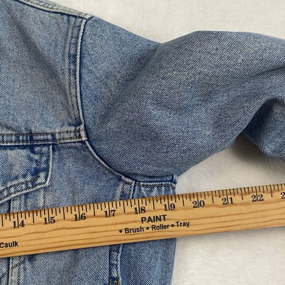 Zara Jean Jacket Youth Girls Small Blue Sherpa Lined Button Pockets Denim Casual - Picture 6 of 11